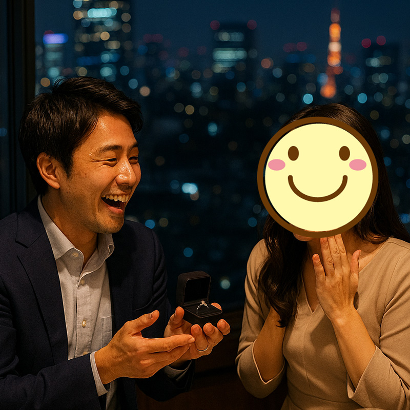 プロポーズ成功の瞬間